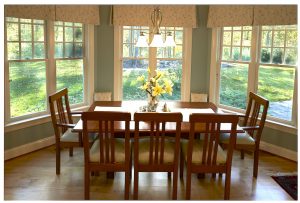 Kitchen eating area designed by CT Kitchen & Bath Studio